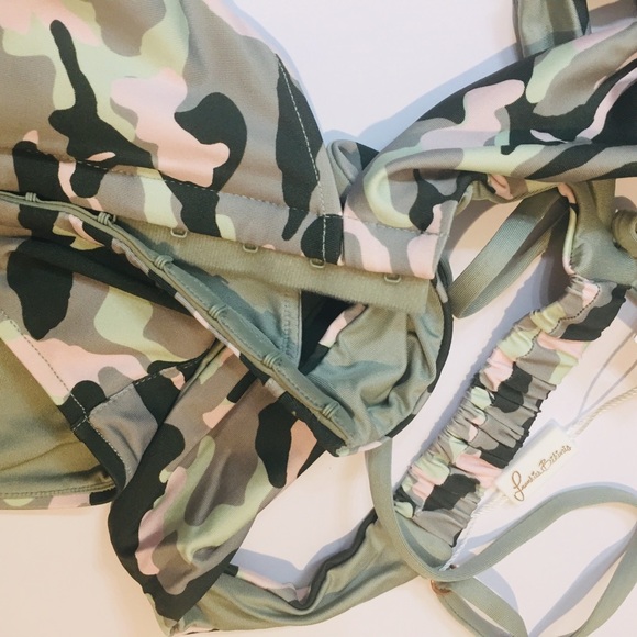 FRANKIE'S BIKINIS Camo Corset Cheeky Bikini Set Size MEDIUM Swimsuit Beach $200 - Picture 13 of 13